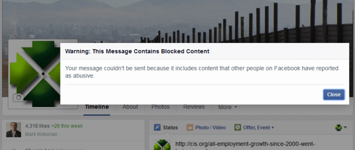 Facebook apologizes for ‘error’ that banned reports on illegals taking jobs from Americans